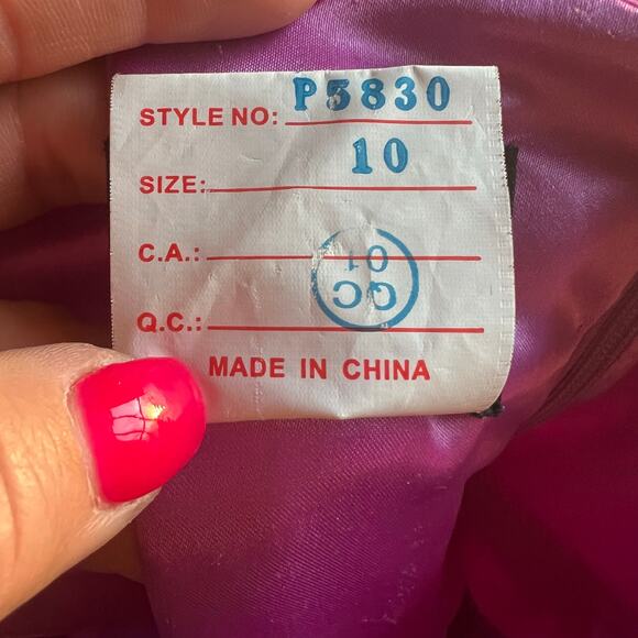 FLIRT MAGGIE SOTERRO Hot Violet Sweetheart Neckline Bling Slit Leg Chiffon P5830 - Picture 10 of 10